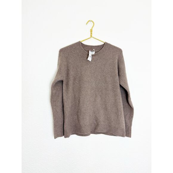 NWT J. Crew Ribbed Boyfriend Crewneck Sweater Size XS Extra-Soft Yarn Brown - Picture 3 of 12